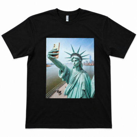 Liberty Selfie Designer Black Men's T-Shirt