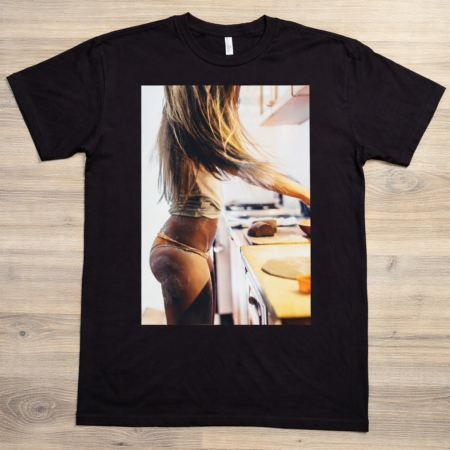 Baking Buns graphic t-shirt by SAVGE INK COLLECTIVE — bold provocative portrait design printed on black premium fabric