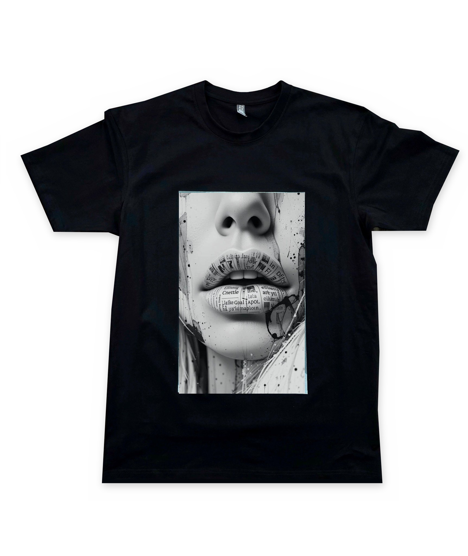 Whiteout Designer Black Men's T-Shirt