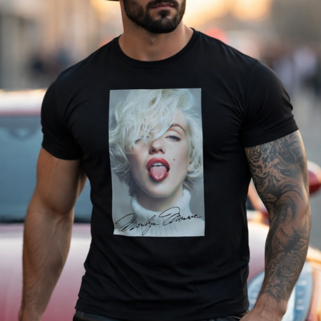 Tongue Flirt Designer Black Men's T-Shirt